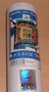 1998 Official World Cup Poster unopened tube hologram  