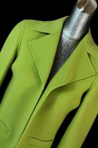 womens lime green TALBOTS open jacket blazer wool soft sz SMALL 6 
