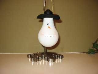 Handmade Snowman Light Bulb Christmas Ornament  