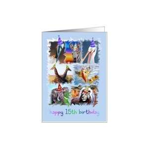  Happy 15th Birthday Zoo Animals Card Toys & Games