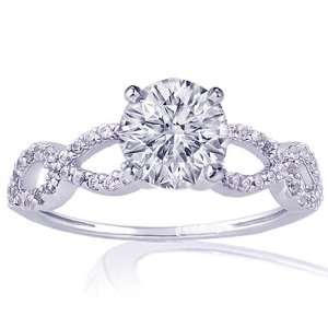  0.80 Ct Round Diamond Petite Intertwined Engagement Ring 