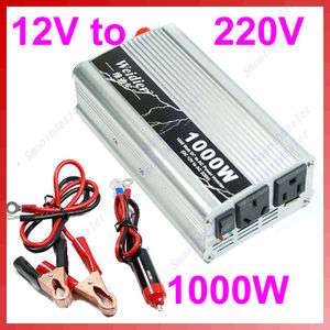 1000W Car USB DC 12V to AC 220V Power Inverter Adapter  