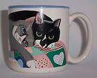 cats n quilt coffee mug potpourri press 1991 blue cute