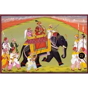  Royal Procession   Water Color Painting on Paper   Artist 