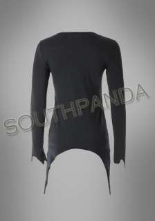 SC256 Black Pin Cross Design Charm Gothic T Shirts Top  