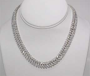 43 CT CZ CUBIC ZIRCONIA MARQUISE V TENNIS NECKLACE  