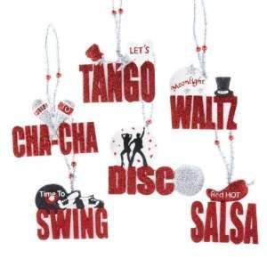  Club Pack of 12 Glittered Dance Style Word Christmas 