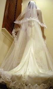 New Cathedral Two Tier Mantilla Lace Edge Ruffle VEIL  