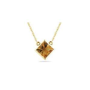  1.42 Cts Citrine Solitaire Pendant in 14K Yellow Gold 