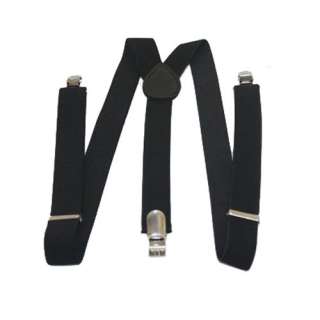 Clip on Braces Elastic Y back Suspenders Black Y BACK  