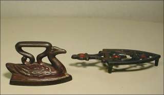 ANTIQUE Miniature Cast Iron SWAN SAD IRON  