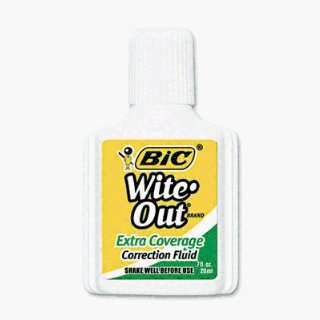    Out Extra Coverage Correction Fluid .7 oz. Bottle White Pack of 12