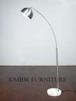 Silver Metal Mid Century Modern Bauhaus Arc Floor Lamp  