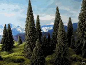 20 HO scale scratch built pine trees for model railroad  