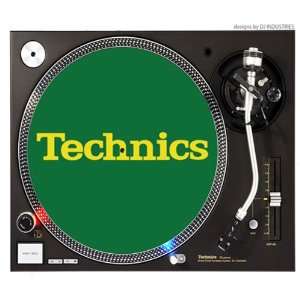 Technics Classic Yellow on Green   Dj Slipmats (Pair) By 