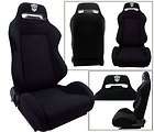 pair black cloth racing seats reclinable all honda w
