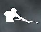   man boy shooter DECAL of a pool stick player shooting cue 8 ball