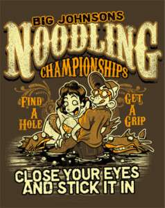 Mens Big Johnson Noodling Championship T Shirt NEW  