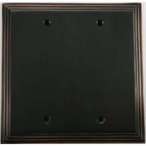   Deco Style Oil Rubbed Bronze 2 Gang Blank Wall Plate