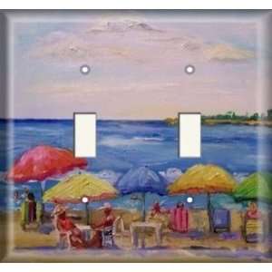  Double Switch Plate OVERSIZE   Beach Umbrellas
