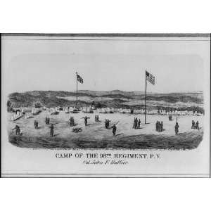 com Camp of the 98th Regiment,Pennsylvania Volunteers,c1862,Civil War 