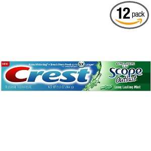 Crest Scope Outlast Toothpaste   Extra White Plus   Long Lasting Mint 