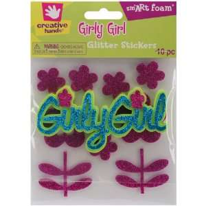   Hands smART Foam Glitter Stickers 10/Pkg Girly Girl