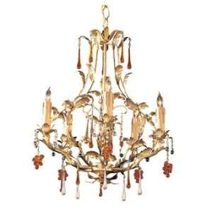  Crystorama 4605 GL Ritz Candle Chandelier in Gold Leaf 