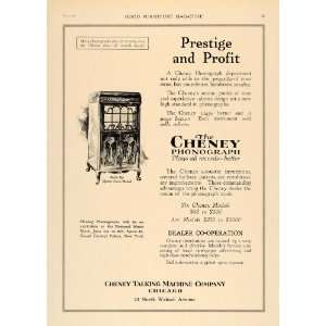  1918 Ad Style Six Queen Anne Model Cheney Phonograph 