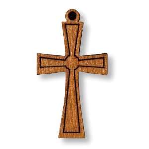   Wooden Cross Medal Charm Pendant Necklace Christian Catholic Religious