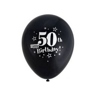  50th Birthday Balloons, Biodegradable Black and white Organic 50th 