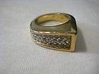 PANETTA VINTAGE STERLING SILVER RING with RHINESTONES, size 5