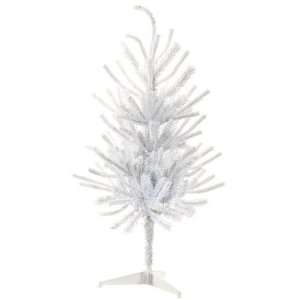 36hx21d White Flocked Charlie Pine Tree on Metal Stand White (Pack 