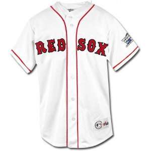  Boston Red Sox Replica Youth White Jersey with World 