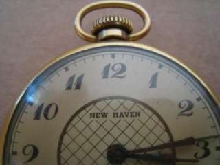 ANTIQUE NEW HAVEN COMPENSATED RAILROAD POCKET WATCH NOT RUNNING FAIR 