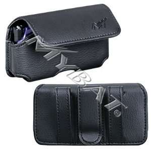 Leather Side Case Pouch with Belt Clip for Blackberry 8220 Pearl Flip 