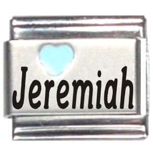  Jeremiah Light Blue Heart Laser Name Italian Charm Link 