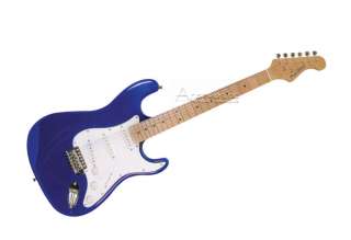 NEW QUALITY BEGINNER BLUE & WHITE STRAT CLASSIC ELECTRIC GUITAR  