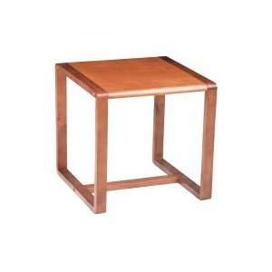  Office Star   Oak Finish End Table With Sled Base Legs 