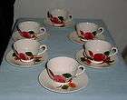 Blue Ridge DELICIOUS Footed Cup & Saucer Set/6