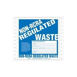  Non RCRA Regulated Waste Label, w/Generator Info, Pin Feed 