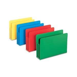   DROP FRONT FILE POCKETS, STRAIGHT TAB, POLY, LEGAL, ASSORTED, 4/BOX