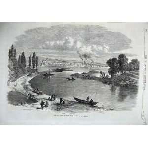  War 1870 Town Sedan Overflow Meuse River Boat Fine Art 