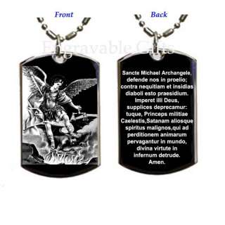 Prayer to St.Michael in Latin DogTag Pendant Necklace  