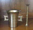 Vintage Brass Pestel & Mortar Signed India Numbered 4608