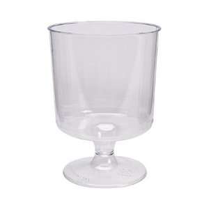  Classic Crystal Plastic Wine Glasses on Pedestals, 5 oz 