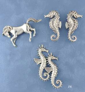 Pc Sterling Horse/Seahorse Earrings & Pins/Pendants  