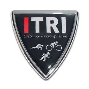  Triathlon ITRI Shield Premier Metal Auto Emblem   Black 
