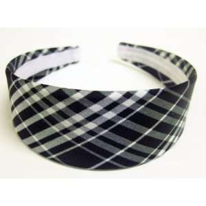 75 Classic Black/White Plain Wide Satin Headband For Girls And Women 