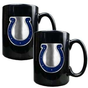  Indianapolis Colts NFL 2pc Black Ceramic Mug Set   Primary 